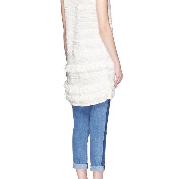 NWOT Vince Fringed Cable Knit Vest Cardigan - Picture 3 of 5